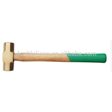 Brass hammer with wooden handle , sledge hammer